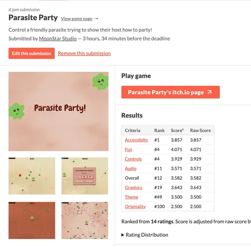 Parasite party itch page