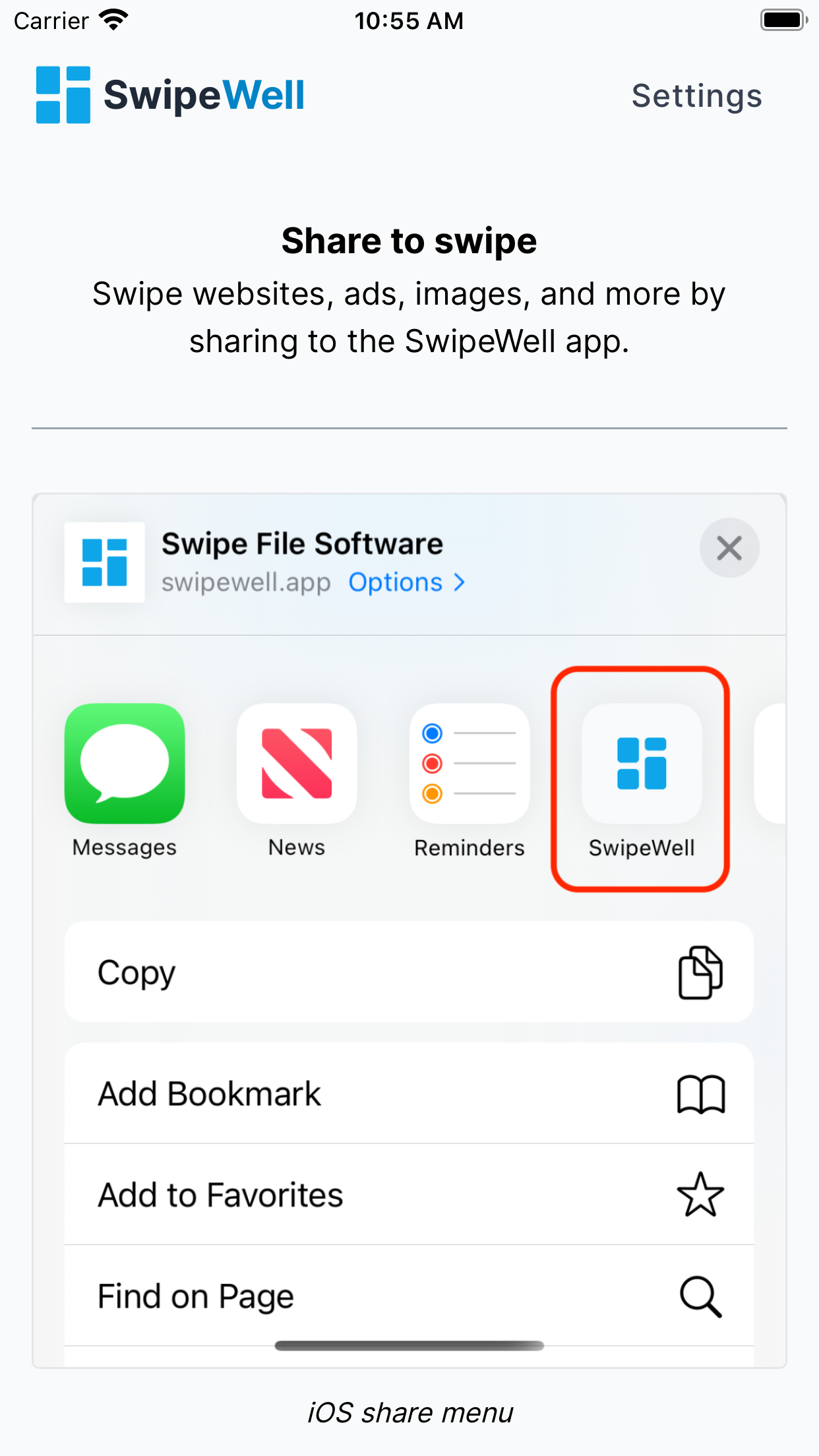 SwipeWell iOS app